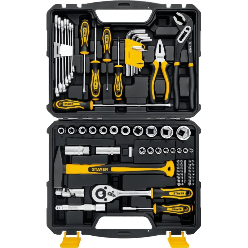 STAYER UNIVERSAL 83, 83 предм., (1/2″+ 1/4″), универсальный набор инструмента, Professional (27710-H83)