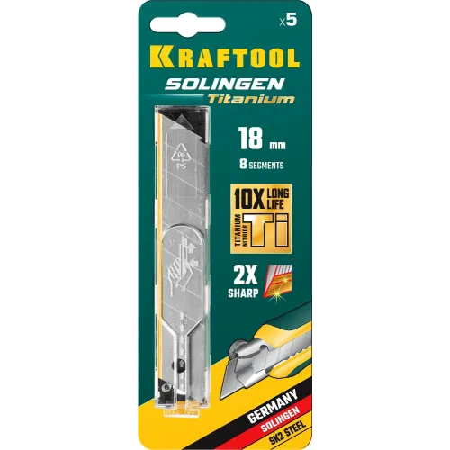 KRAFTOOL 18 мм, 5 шт, сегментированные лезвия (09605-TIN-18-S5)
