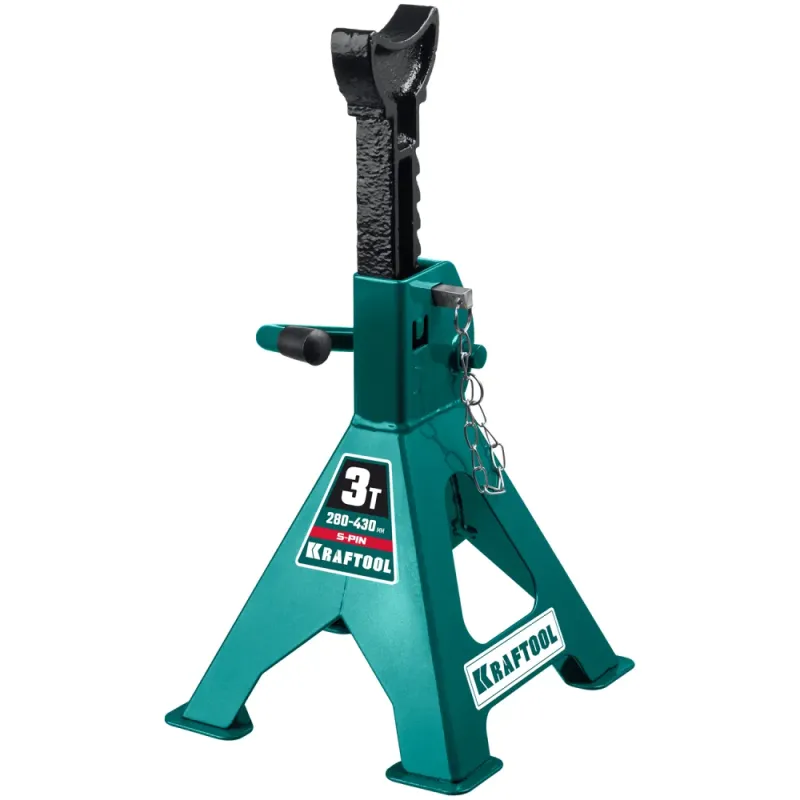 KRAFTOOL S-PIN, 3 т, 290 - 430 мм, усиленная страховочная подставка со штифтом (43465-3)
