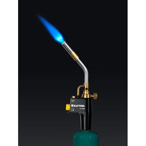 KRAFTOOL KF-9000, с пьезоподжигом на баллон турбо нагрев + 30% 2000°C, Газовая горелка Blue Fire (55510)