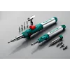 KRAFTOOL SolderGas, 120 K, 30 - 120 Вт, 1300°С, горелка, фен, пьезоподжиг, набор 10 в 1, газовый паяльник (55503-H10)