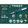 KRAFTOOL SolderGas, 120 K, 30 - 120 Вт, 1300°С, горелка, фен, пьезоподжиг, набор 10 в 1, газовый паяльник (55503-H10)