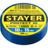STAYER PROTECT-10, 15 мм х 10 м, 5 000 В, синяя, изолента ПВХ, Professional (12291-B)