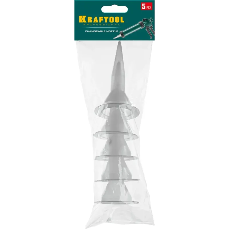 KRAFTOOL 5 шт., запасные сопла для закрытых пистолетов для герметика (06677-S)