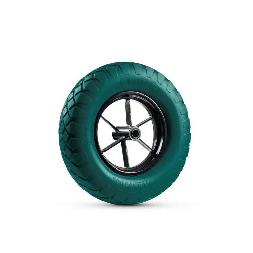 KRAFTOOL MAXDrive на спицевом диске, 4.80/4.00-8 х 380 мм, для тачек (арт. 39860, 39862), подшипник - 20 мм, колесо полиуретановое для тачек (39869)
