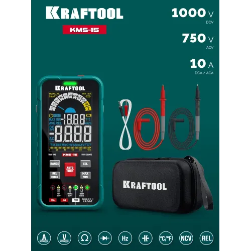 KRAFTOOL KMS-15 смарт-мультиметр цифровой (59870)