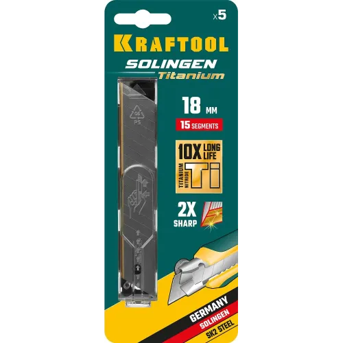 KRAFTOOL 18 мм, 5 шт, сегментированные лезвия (09606-TIN-18-S5)