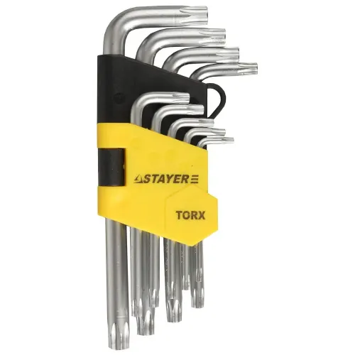STAYER HERCULES TORX, 9 шт, набор коротких ключей TORX (2743-H9)