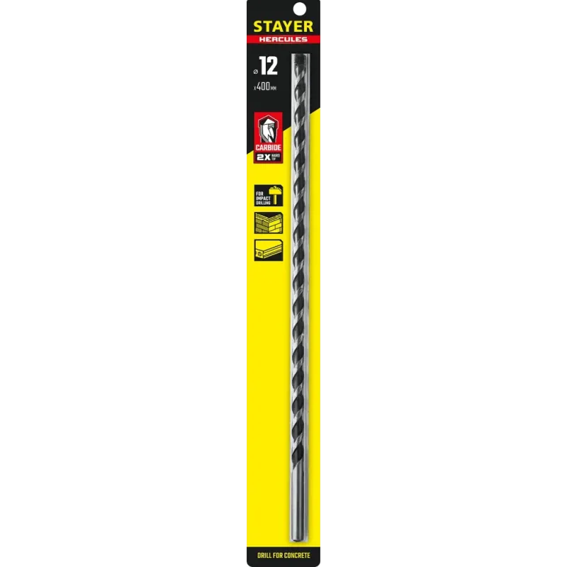 STAYER Hercules, 12 x 400 мм, cверло по бетону, Professional (2915-400-12)