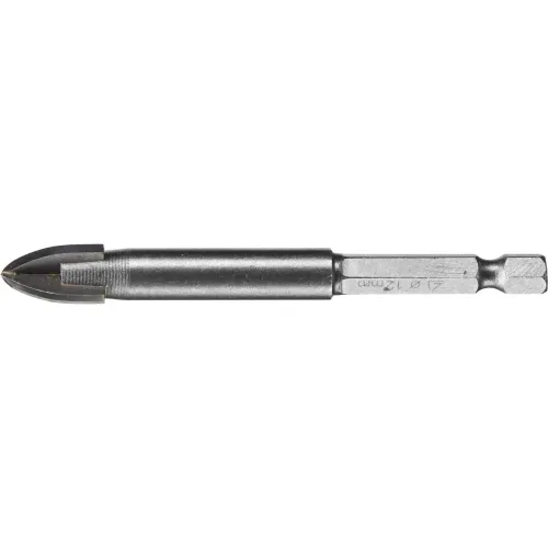 STAYER 12 мм, 4х кромка, HEX 1/4, Сверло по стеклу и кафелю (2985-12)