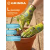 GRINDA COMFORT, L (9), садовые перчатки с прозрачным полиуретановым покрытием, зелёные, 13 класс (11290-L)