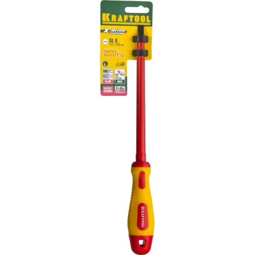 KRAFTOOL SL8 х 175 мм, высоковольтная отвертка (250083-8.0-175)