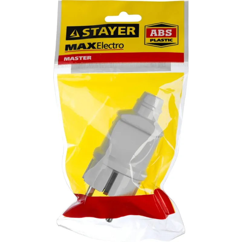 STAYER MAXElectro, белая, 16 А/220 В, 1300 Вт, прямая вилка (55160-W)