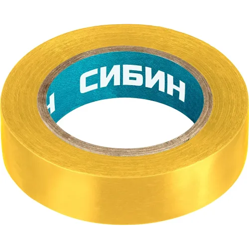 СИБИН 15 мм х 10 м, 5 000 В, желтая, изолента ПВХ (1235-5)