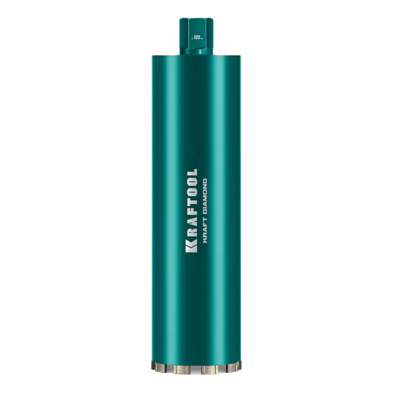 KRAFTOOL DIAMOND 122 мм (450 мм, 1 1/4″, лазерная сварка, сухое сверление с микроударом), алмазная коронка по железобетону (29825-122)