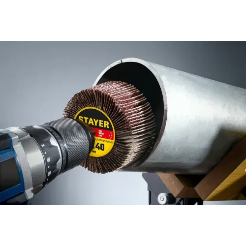 STAYER d 60 x 30 мм, P100, на шпильке d 6 мм, круг шлифовальный лепестковый (36608-100)