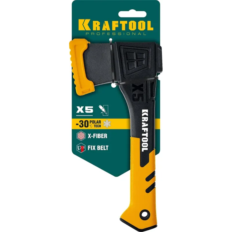KRAFTOOL X5, 440/620 г, в чехле, 230 мм, универсальный топор (20660-05)
