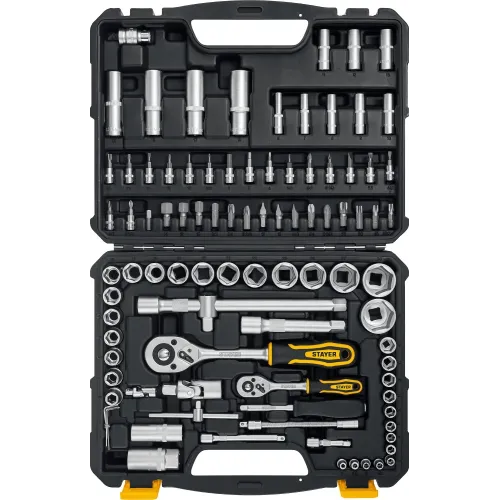STAYER AUTO 94, 94 предм., (1/2″+1/4″), универсальный набор инструмента, Professional (27760-H94)