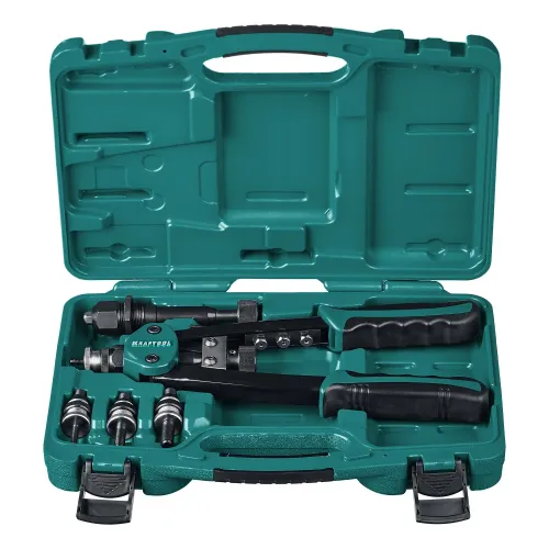 KRAFTOOL Combo2-M10, 2 вида заклёпок, комбинированный двуручный заклепочник в кейсе (31181)