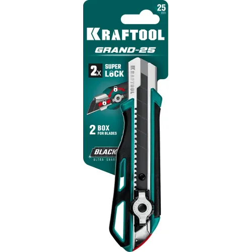 KRAFTOOL Grand-25, 25 мм, нож с сегментированным лезвием (09190)