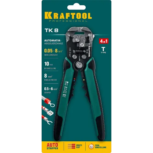 KRAFTOOL TK-8, 0.05 - 8 мм2, автоматический стриппер (22637)
