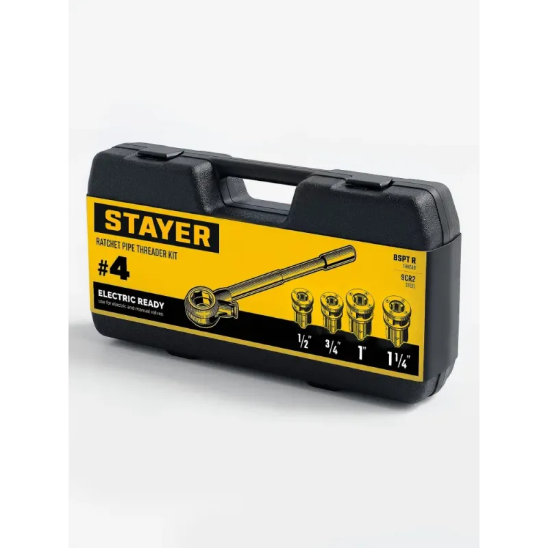 STAYER набор клуппов с трещоткой №4, Professional (28260-H4)