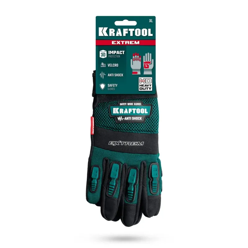 KRAFTOOL Extrem, L (9), профессиональные комбинированные перчатки, антивибрационные, противоударные (11287-L)