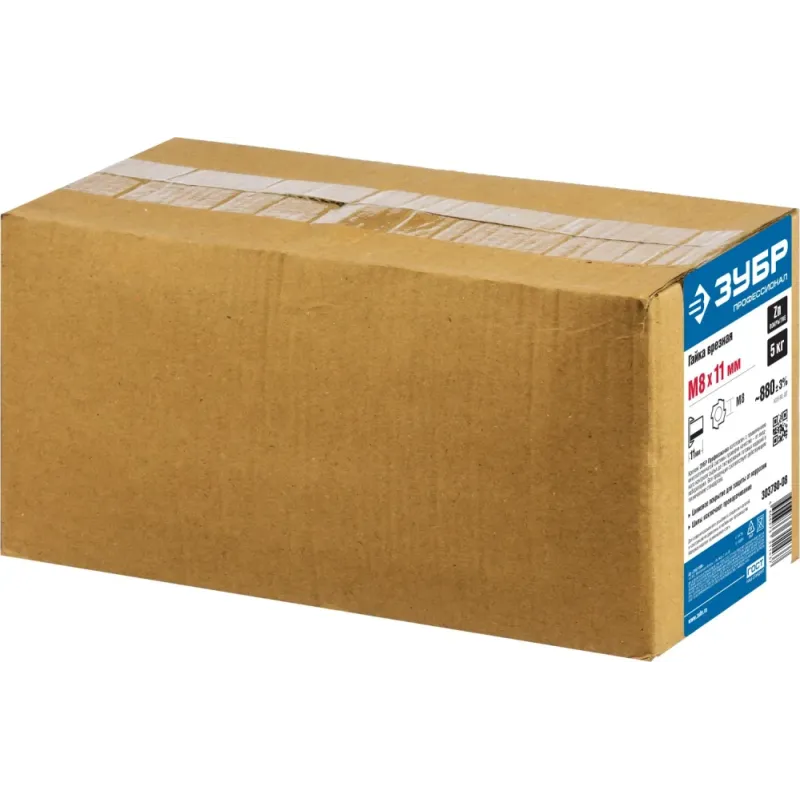 ЗУБР DIN 1624, M8 x 11 мм, цинк, 5 кг, врезная гайка (303780-08)