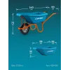 GRINDA GP-21, ударопрочный пластиковый кузов, 110 л, 180 кг, одноколесная, пневматическое колесо, тачка садовая PROLine (422408)