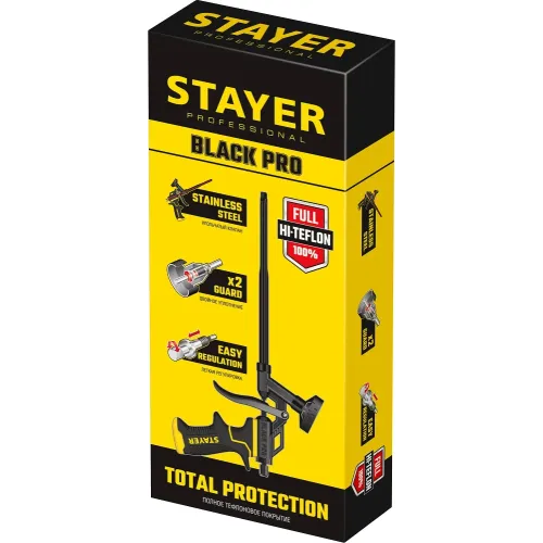 STAYER Black PRO, тефлоновый пистолет для монтажной пены, Professional (06862)
