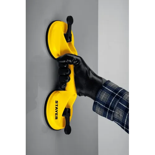 STAYER MAXLift, 80 кг, пластмассовый, двойной, стеклодомкрат на присоске (33718-2)
