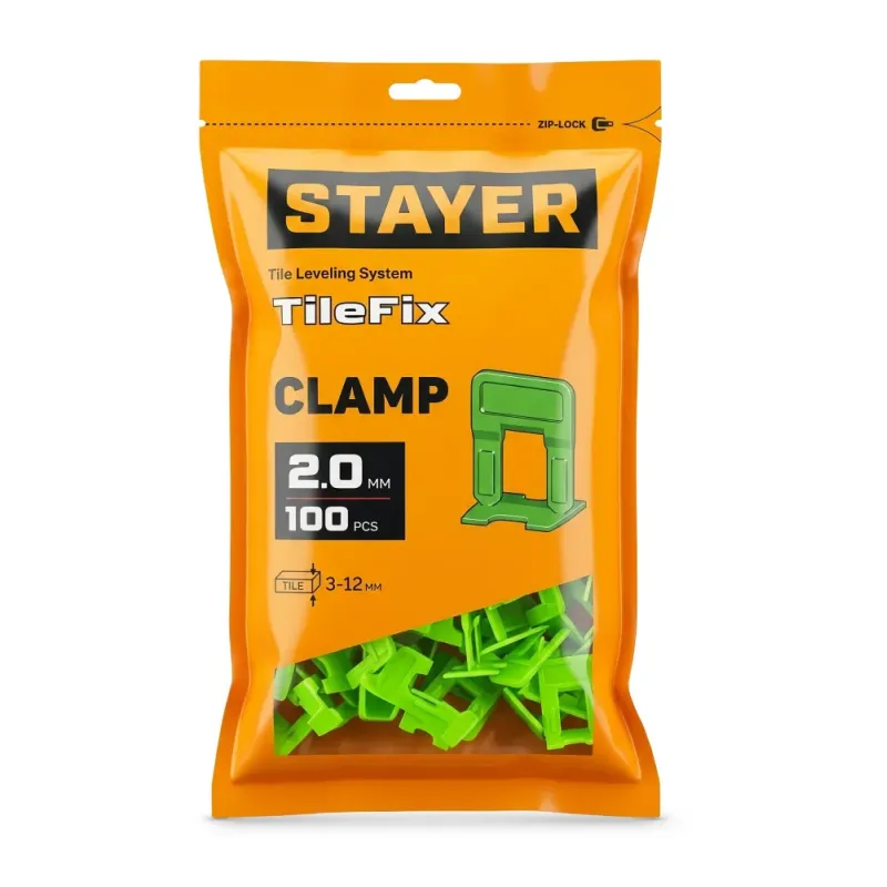 STAYER СВП TileFix, 2,0 мм, 100 шт, система выравнивания плитки ″ворота″ (33847-100)