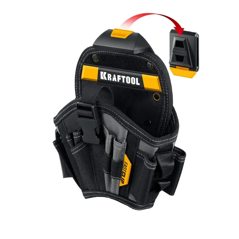 KRAFTOOL KH-17 кобура для шуруповерта с быстросъёмным креплением FastClip, большая (38768)