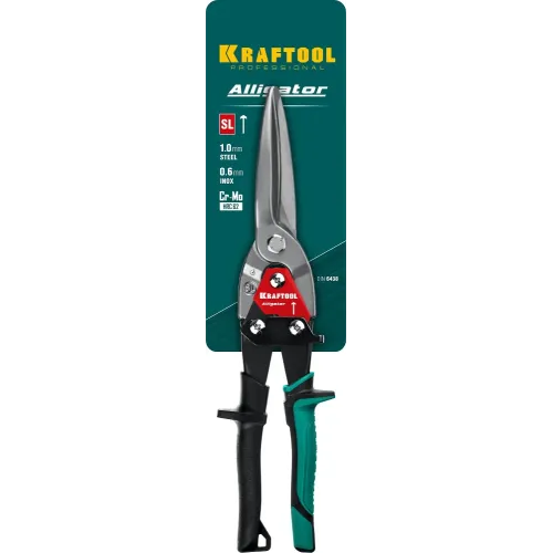 KRAFTOOL Alligator, 290 мм, прямые удлинённые ножницы по металлу (2328-SL)