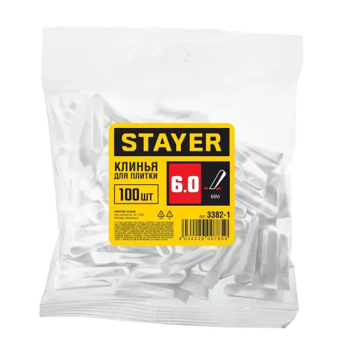 STAYER 6 мм, 100 шт, малые клинья для плитки (3382-1)