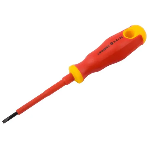 STAYER Electro, SL3 х 75 мм, диэлектрическая отвертка, Professional (25141-03-07)