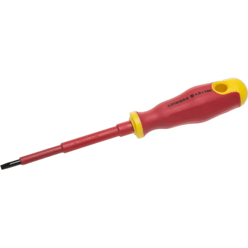 STAYER Electro, SL4 х 100 мм, диэлектрическая отвертка, Professional (25141-04-10)