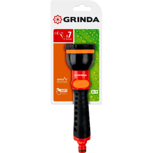 GRINDA C-7, 7 режимов, пластиковый с TPR, поливочный наконечник (8-427253)