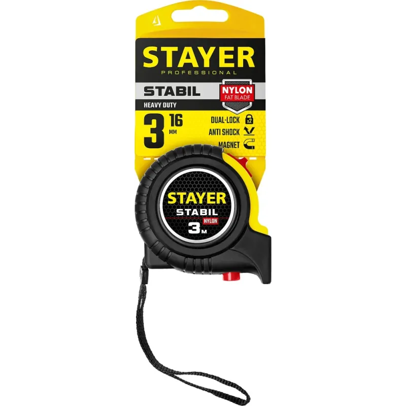 STAYER Stabil, 3 м х 16 мм, рулетка, Professional (34131-03)