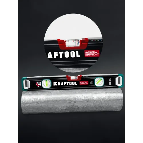 KRAFTOOL A-RATE CONTROL, 400 мм, точность 0.3 мм/м, с зеркальным глазком, сверхпрочный магнитный уровень (34988-40)