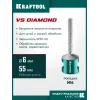 KRAFTOOL VS DIAMOND d 6 мм (М14, 50 мм), Вакуумная алмазная фреза пальчиковая с конусом (29811-06)