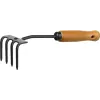 GRINDA ProLine 64х100х270 мм, 4-х зубые, деревянная ручка, садовые грабли (421515)