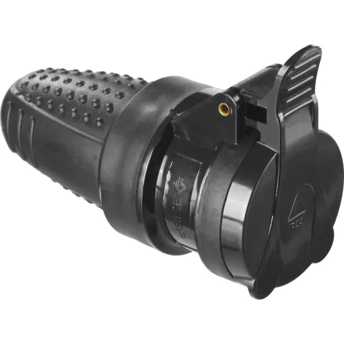 ЗУБР IP44, 16 A/220 В, обрезиненная розетка, Профессионал (55187-B)