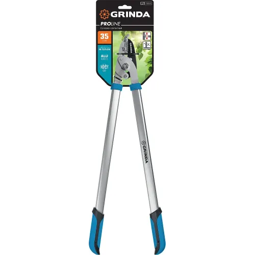 GRINDA PL-740A, длина 740 мм, лезвия из высокоуглеродистой закаленной стали, алюминиевые рукоятки, большой контактный сучкорез, PROLine (424517)