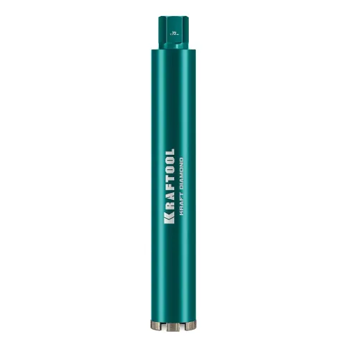KRAFTOOL DIAMOND 72 мм (450 мм, 1 1/4″, лазерная сварка, сухое сверление с микроударом), алмазная коронка по железобетону (29825-072)