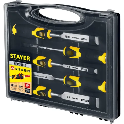 STAYER Hercules, 5 предм., набор стамесок-долот, Professional (18205-H5)