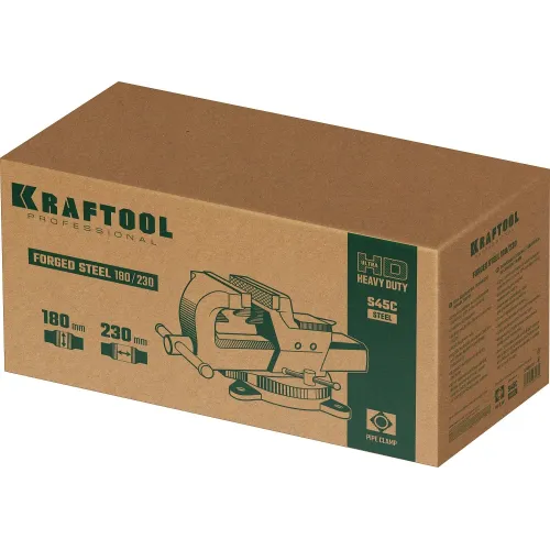 KRAFTOOL FORGE--180/230, с регулировкой компенсации люфта, кованые стальные тиски (32700-230)
