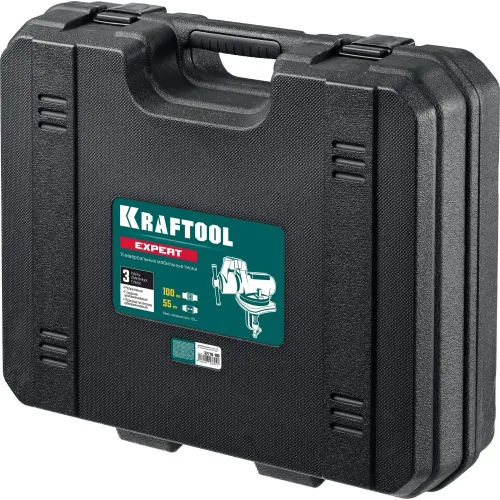 KRAFTOOL EXPERT 100 мм, в кейсе, универсальные мобильные тиски (32710-100)