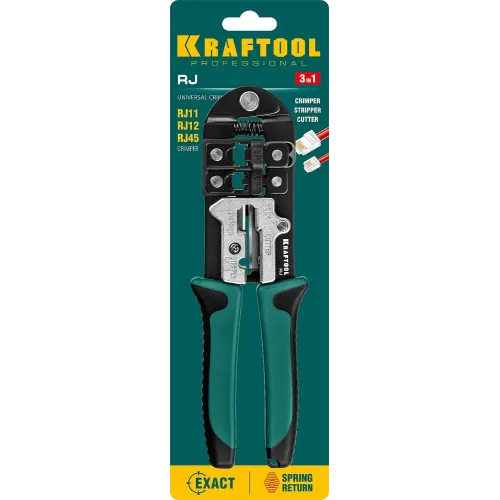 KRAFTOOL RJ, (RJ45, RJ11,RJ12), универсальный кримпер (22699)