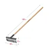 GRINDA GS-10 WOOD, 320 х 95 х 1300 мм, 10 витых зубцов, углеродистая сталь, антикор. покрытие, черенок дерев. высш. сорт, садовые грабли (39581-10)